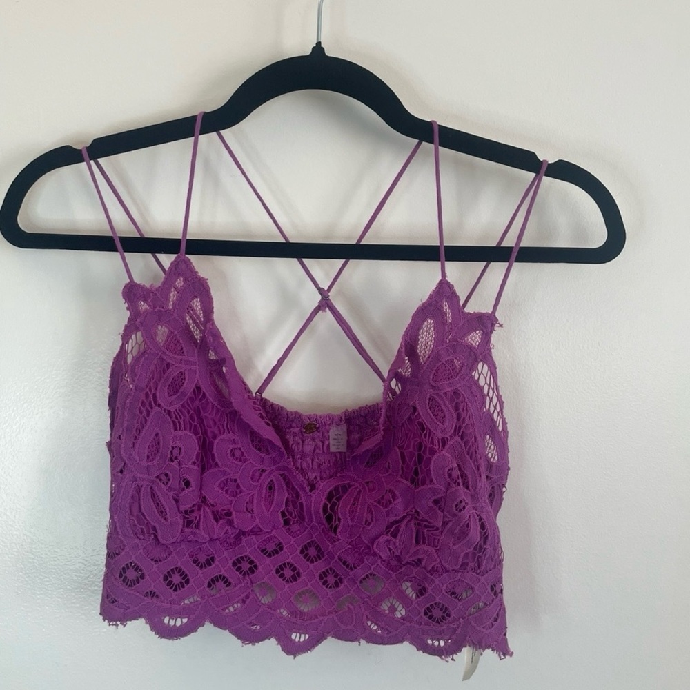 Free People Adella Lace Bralette in Orchid Size Medium